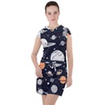 Space Galaxy Universe Stars Sky Drawstring Hooded Dress