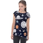 Space Galaxy Universe Stars Sky Cap Sleeve High Low Top