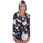 Space Galaxy Universe Stars Sky Long Sleeve Hooded T-shirt