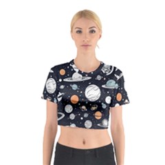 Space Galaxy Universe Stars Sky Cotton Crop Top from ArtsNow.com