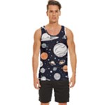 Space Galaxy Universe Stars Sky Men s Wide Collar Tank Top