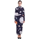 Space Galaxy Universe Stars Sky Turtleneck Maxi Dress