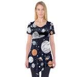 Space Galaxy Universe Stars Sky Short Sleeve Tunic 