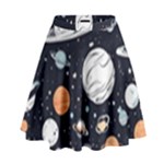 Space Galaxy Universe Stars Sky High Waist Skirt