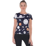 Space Galaxy Universe Stars Sky Short Sleeve Sports Top 