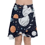 Space Galaxy Universe Stars Sky Chiffon Wrap Front Skirt