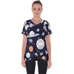 Space Galaxy Universe Stars Sky Cut Out Side Drop T-Shirt