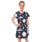 Space Galaxy Universe Stars Sky Kids  Drop Waist Dress