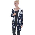 Space Galaxy Universe Stars Sky Longline Hooded Cardigan