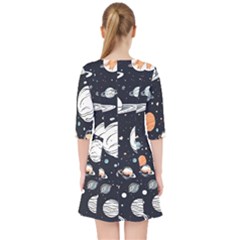 Quarter Sleeve Pocket Dress 