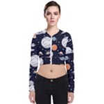 Space Galaxy Universe Stars Sky Long Sleeve Zip Up Bomber Jacket