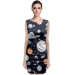 Space Galaxy Universe Stars Sky Sleeveless Velvet Midi Dress