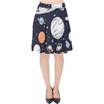 Space Galaxy Universe Stars Sky Velvet High Waist Skirt