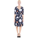 Space Galaxy Universe Stars Sky Wrap Up Cocktail Dress