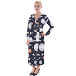 Space Galaxy Universe Stars Sky Velvet Maxi Wrap Dress