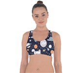 Space Galaxy Universe Stars Sky Cross String Back Sports Bra