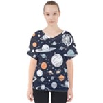 Space Galaxy Universe Stars Sky V-Neck Dolman Drape Top