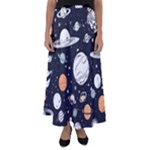 Space Galaxy Universe Stars Sky Flared Maxi Skirt