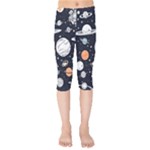 Space Galaxy Universe Stars Sky Kids  Capri Leggings 