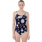 Space Galaxy Universe Stars Sky Cut Out Top Tankini Set