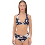 Space Galaxy Universe Stars Sky Double Strap Halter Bikini Set