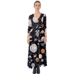 Space Galaxy Universe Stars Sky Button Up Boho Maxi Dress