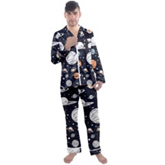 Men s Long Sleeve Satin Pajamas Set 