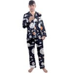 Space Galaxy Universe Stars Sky Men s Long Sleeve Satin Pajamas Set