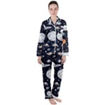 Space Galaxy Universe Stars Sky Women s Long Sleeve Satin Pajamas Set