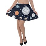 Space Galaxy Universe Stars Sky Velvet Skater Skirt