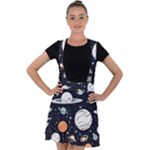 Space Galaxy Universe Stars Sky Velvet Suspender Skater Skirt