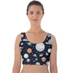 Space Galaxy Universe Stars Sky Velvet Crop Top