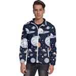 Space Galaxy Universe Stars Sky Men s High Neck Windbreaker