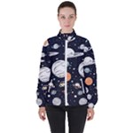 Space Galaxy Universe Stars Sky Women s High Neck Windbreaker