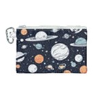 Space Galaxy Universe Stars Sky Canvas Cosmetic Bag (Medium)