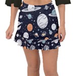 Space Galaxy Universe Stars Sky Fishtail Mini Chiffon Skirt