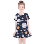 Space Galaxy Universe Stars Sky Kids  Simple Cotton Dress