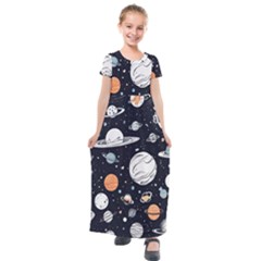 Kids  Short Sleeve Maxi Dress 