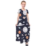 Space Galaxy Universe Stars Sky Kids  Short Sleeve Maxi Dress