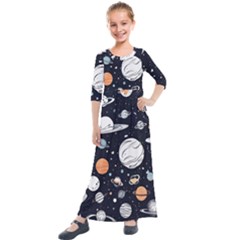 Kids  Quarter Sleeve Maxi Dress 