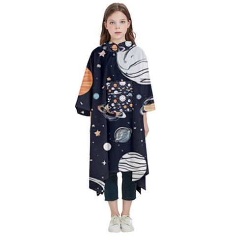 Space Galaxy Universe Stars Sky Kids  Hooded Rain Ponchos from ArtsNow.com