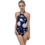 Space Galaxy Universe Stars Sky Go with the Flow One Piece Swimsuit