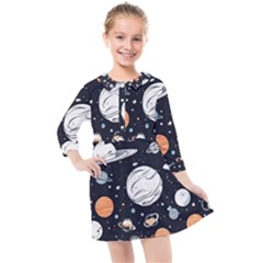 Kids  Quarter Sleeve Shirt Dress 