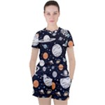 Space Galaxy Universe Stars Sky Women s T-Shirt and Shorts Set