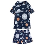 Space Galaxy Universe Stars Sky Kids  Swim T-Shirt and Shorts Set