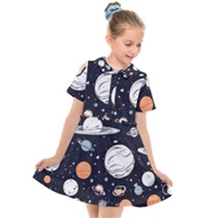 Kids  Short Sleeve Shirt Dress 