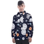 Space Galaxy Universe Stars Sky Men s Front Pocket Pullover Windbreaker