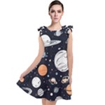 Space Galaxy Universe Stars Sky Tie Up Tunic Dress