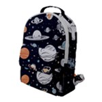 Space Galaxy Universe Stars Sky Flap Pocket Backpack (Large)