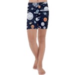 Space Galaxy Universe Stars Sky Kids  Lightweight Velour Capri Yoga Leggings